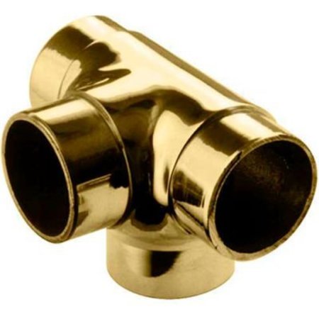 LAVI INDUSTRIES Lavi Industries, Flush Tee Fitting, Side Outlet, for 2" Tubing, Polished Brass 00-735/2